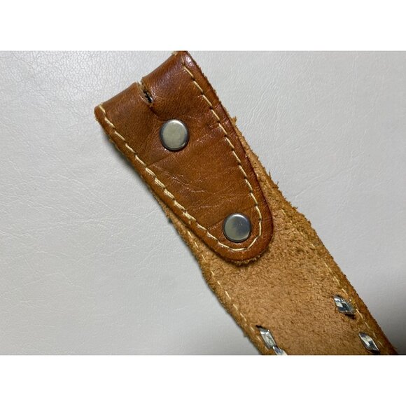 Vintage Leather Belt Cowtown Eagle Brown Tooled Size 29- 30 35\